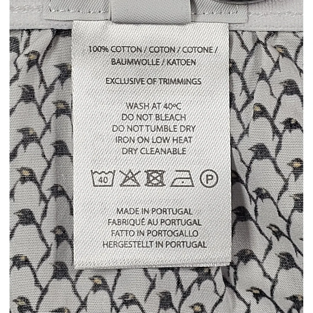 Sunspel 100% Cotton Boxer Shorts Size Medium White NWOT Penguin All Over Print